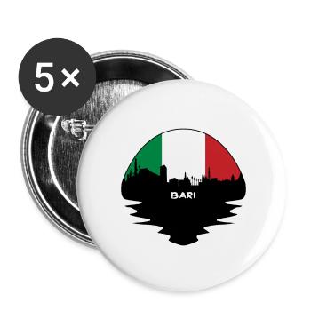 Bari Italy Flag Skyline Silhouette Travel - Buttons small 1''/25 mm (5-pack) - white - Front