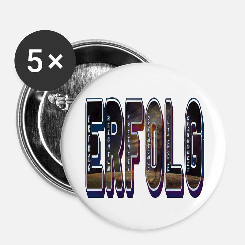 Erfolg - Definition Affirmation für deinen Erfolg - Buttons klein 25 mm (5er Pack) - Weiß