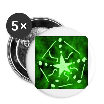 GRÜNER STERN - Buttons klein 25 mm (5er Pack) - Weiß - Vorne