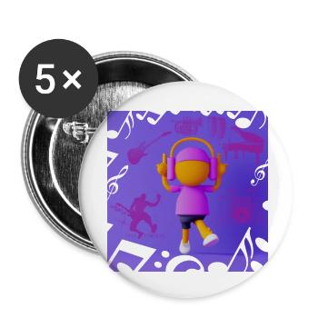 FUNNY MUSIC 7 - Buttons small 1''/25 mm (5-pack) - white - Front