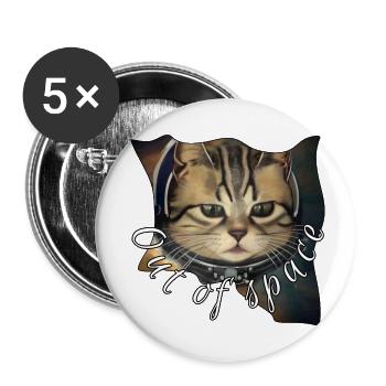 Space cat - Buttons klein 25 mm (5er Pack) - Weiß - Vorne