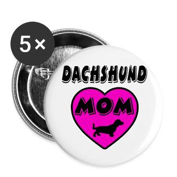Dackel - Buttons klein 25 mm (5er Pack) - Weiß - Vorne
