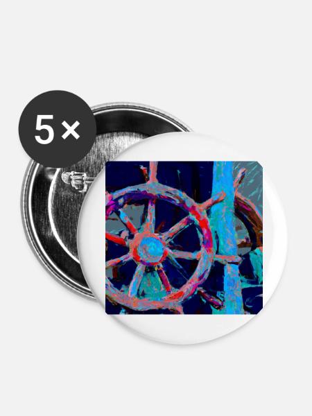 Steuerrad - Buttons klein 25 mm (5er Pack) - Weiß