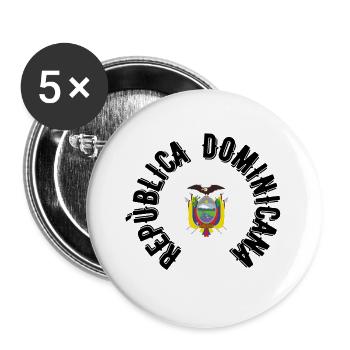 Dominican Republic - Buttons small 1''/25 mm (5-pack) - white - Front