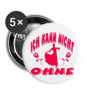 Tanzen - Buttons klein 25 mm (5er Pack) - Weiß - Vorne