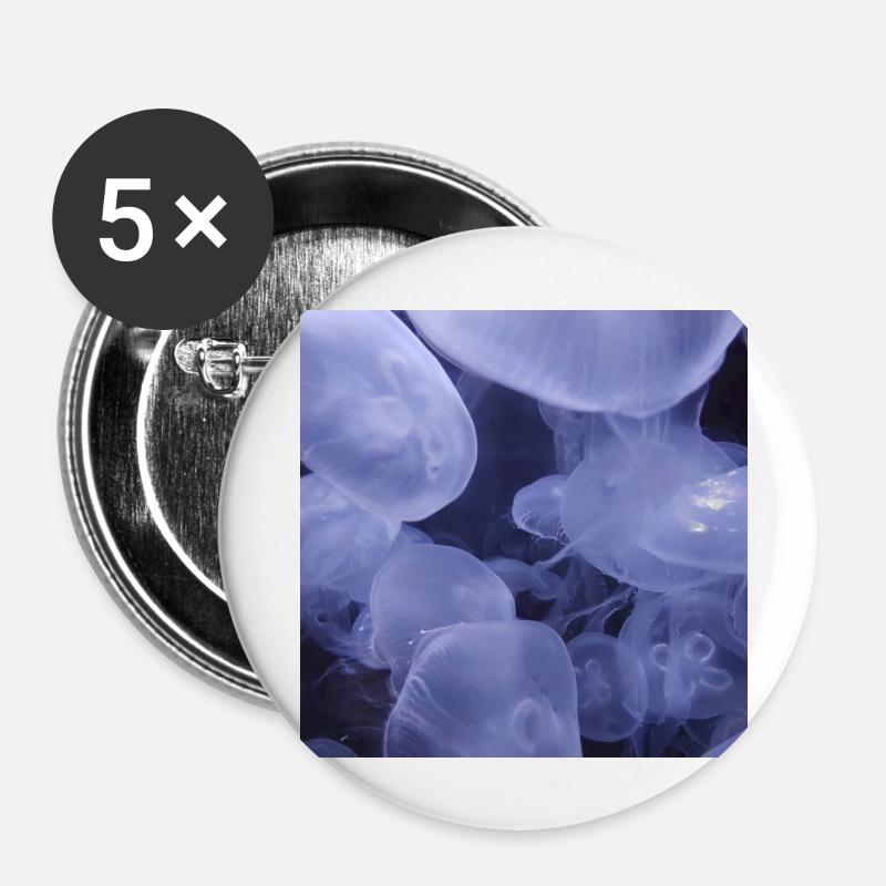 Unterwasserwelt - Buttons klein 25 mm (5er Pack) - Weiß