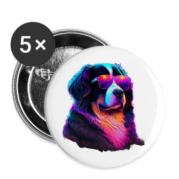 Bernese Mountain Dog Dogs Bernese Mountain Dogs - Buttons small 1''/25 mm (5-pack) - white - Front