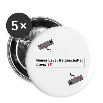 Level Up Gaming Geschenk Geschenkidee Geburtstag - Buttons klein 25 mm (5er Pack) - Weiß - Vorne