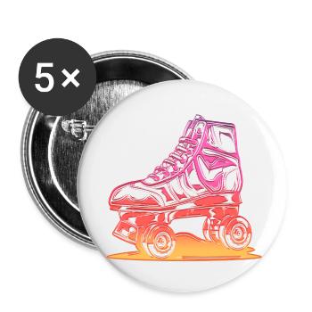 Rollerblades Rollerblade Skates Rollschuhe Retro - Buttons klein 25 mm (5er Pack) - Weiß - Vorne