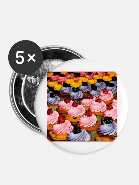 Sanfte Farbausdehnung - Buttons klein 25 mm (5er Pack) - Weiß
