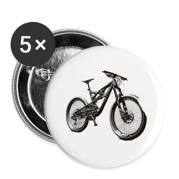 Mountainbike - Muddy and Proud - Buttons klein 25 mm (5er Pack) - Weiß - Vorne