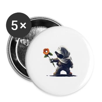 Cartoon - Videospiel junge mit Kapuze wirft - Buttons klein 25 mm (5er Pack) - Weiß - Vorne