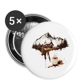 Coffee Splash - Buttons small 1''/25 mm (5-pack) - white - Front