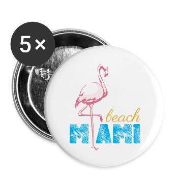 Flamingo Miami Beach - Buttons small 1''/25 mm (5-pack) - white - Front