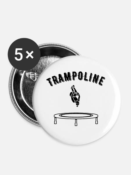 Trampolin - Buttons klein 25 mm (5er Pack) - Weiß