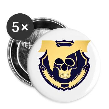 Crâne Canin - Lot de 5 petits badges (25 mm) - blanc - Devant
