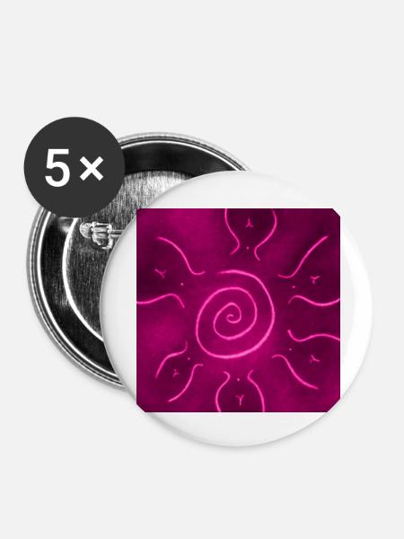 ROSA SONNE - Buttons klein 25 mm (5er Pack) - Weiß