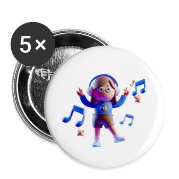 MUSIQUE DRÔLE 06 - Lot de 5 petits badges (25 mm) - blanc - Devant