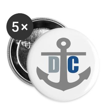 DarssCoast - Original Brand Anker Logo - Buttons klein 25 mm (5er Pack) - Weiß - Vorne
