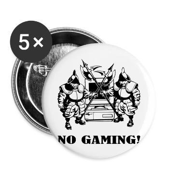 Wache no gaming! - Buttons klein 25 mm (5er Pack) - Weiß - Vorne