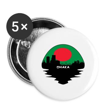 Dhaka Bangladesh Flag Skyline Silhouette Travel - Buttons small 1''/25 mm (5-pack) - white - Front