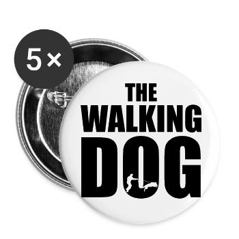 the walking dog Black - Buttons small 1''/25 mm (5-pack) - white - Front
