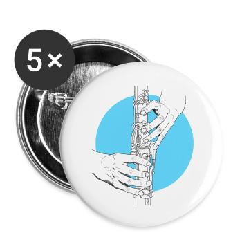 Hand Clarinet Oboe Tárogató - Buttons small 1''/25 mm (5-pack) - white - Front