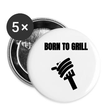 Born to grill - Buttons small 1''/25 mm (5-pack) - white - Front
