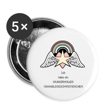 wundervolle Himmelsgeschwisterchen - Buttons klein 25 mm (5er Pack) - Weiß - Vorne