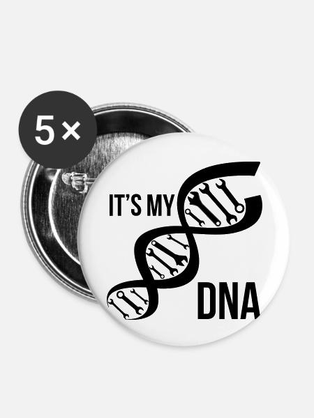 DNA WERKSTATTTECHNIKER - Buttons klein 25 mm (5er Pack) - Weiß