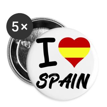 I Love Spain - Buttons klein 25 mm (5er Pack) - Weiß - Vorne