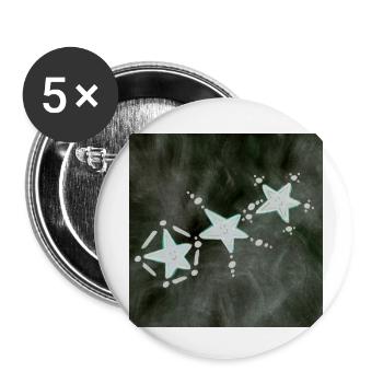 TROIS ÉTOILES INVERSÉES - Lot de 5 petits badges (25 mm) - blanc - Devant