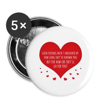 Gute Freunde - Buttons klein 25 mm (5er Pack) - Weiß - Vorne