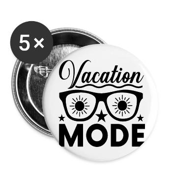 Mode vacances - Lot de 5 petits badges (25 mm) - blanc - Devant