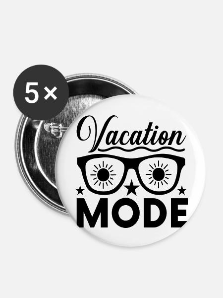 Vacation Mode - Buttons klein 25 mm (5er Pack) - Weiß