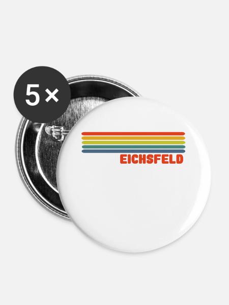 Eichsfeld Regenbogen - Buttons klein 25 mm (5er Pack) - Weiß