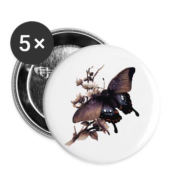 Butterfly - Buttons small 1''/25 mm (5-pack) - white - Front