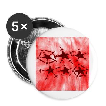 6 ÉTOILES NOIR ROUGE - Lot de 5 petits badges (25 mm) - blanc - Devant