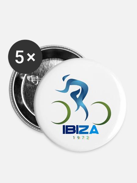 Ibiza - Buttons klein 25 mm (5er Pack) - Weiß
