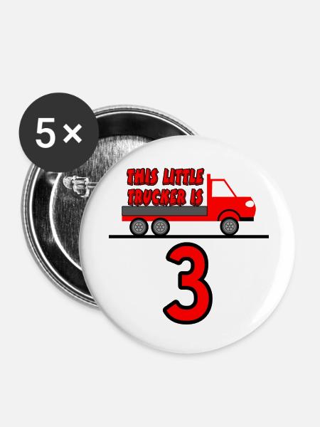 Truck - Buttons klein 25 mm (5er Pack) - Weiß