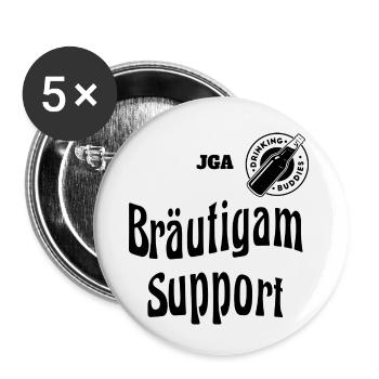 BRÄUTIGAM SUPPORT - Buttons klein 25 mm (5er Pack) - Weiß - Vorne