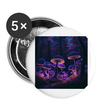 pilze - Buttons klein 25 mm (5er Pack) - Weiß - Vorne