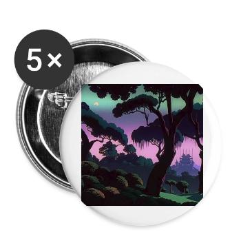 Enchanted nature - Buttons small 1''/25 mm (5-pack) - white - Front