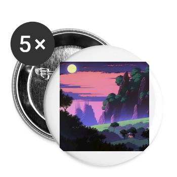 Enchanted nature - Buttons small 1''/25 mm (5-pack) - white - Front