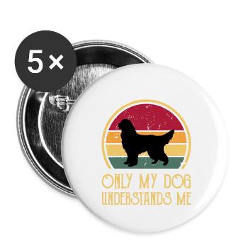 Gordon Setter Dog Lover Silhouette Vintage Sunset - Lot de 5 petits badges (25 mm) - blanc - Devant