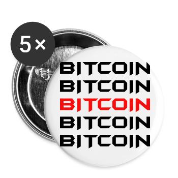 Bitcoin Trading Crypto Stocks - Buttons small 1''/25 mm (5-pack) - white - Front