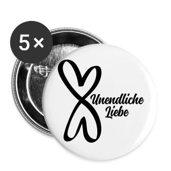 unendliche Liebe - Buttons klein 25 mm (5er Pack) - Weiß - Vorne