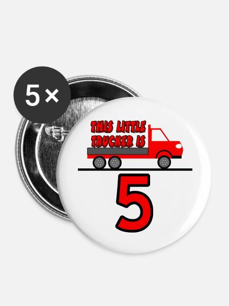 Truck - Buttons klein 25 mm (5er Pack) - Weiß