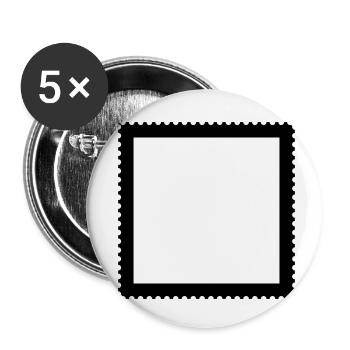Stamp Square frame for pictures and photos - Buttons small 1''/25 mm (5-pack) - white - Front