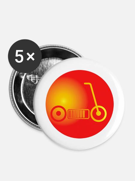 E-Scooter E-Roller Scooter - Buttons klein 25 mm (5er Pack) - Weiß